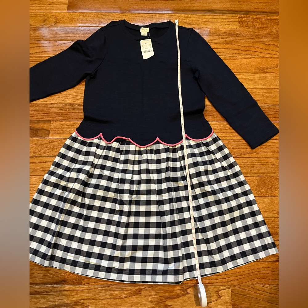 Crewcuts navy, pink and gingham dress size 10, NWT - Picture 10 of 13